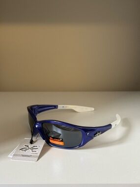 Polarized Sport Sunglasses - Blue and White